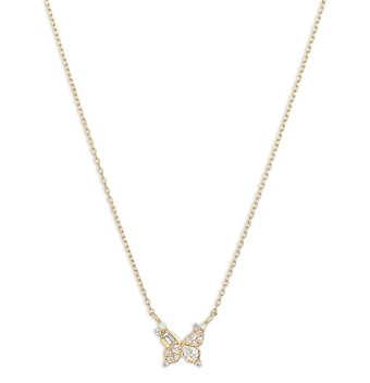 Adina Reyter 14K Yellow Gold Diamond Multi Cut Butterfly Pendant Necklace, 15-16