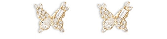 Adina Reyter 14K Yellow Gold Diamond Multi Cut Butterfly Stud Earrings