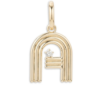 Adina Reyter 14K Yellow Gold Groovy Diamond Initial Pendant