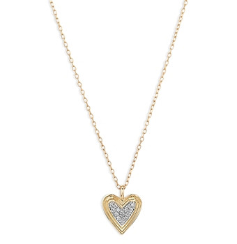 Adina Reyter 14K Yellow Gold Make Your Move Diamond Cluster Heart Pendant Necklace, 17-18