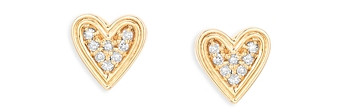 Adina Reyter 14K Yellow Gold Make Your Move Diamond Cluster Heart Stud Earrings