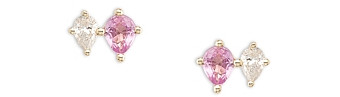 Adina Reyter 14K Yellow Gold Pink Sapphire & Diamond Double Pear Stud Earrings
