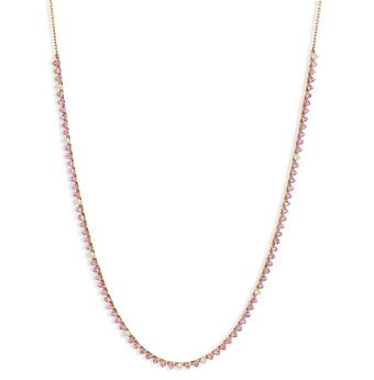 Adina Reyter 14K Yellow Gold Pink Sapphire & Diamond Riviera Collar Necklace, 15-16