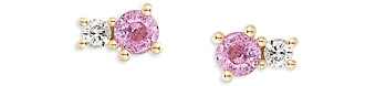 Adina Reyter 14K Yellow Gold Pink Sapphire & Diamond Stud Earrings