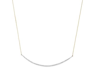 Adina Reyter Sterling Silver & 14K Yellow Gold Pave Diamond Curve Choker Necklace, 13