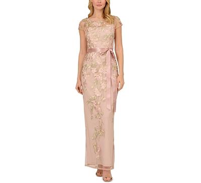 Adrianna Papell Cascading Floral Column Gown