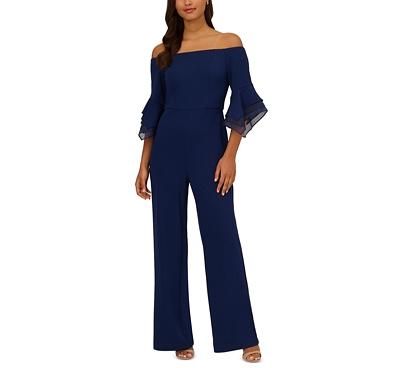 Adrianna Papell Organza Crepe Off The Shoulder Jumpsuit