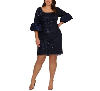 Adrianna Papell Plus Sequined Sheath Dress