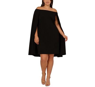 Adrianna Papell Plus Size Off-the-Shoulder Camp Dress