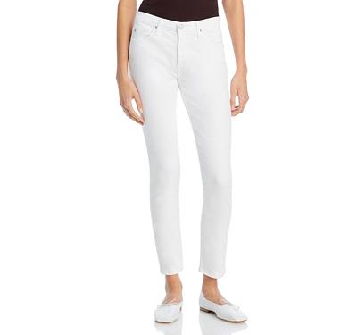 Ag Prima Mid Rise Ankle Slim Jeans in White