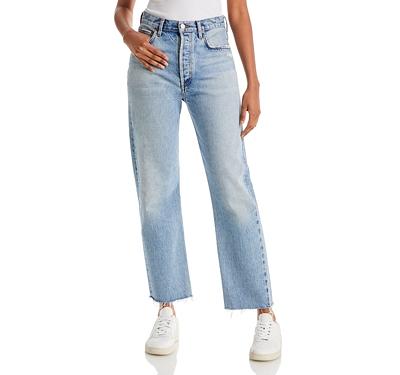 Agolde 90's Pinch Waist High Rise Cropped Straight Jeans in Ruminate