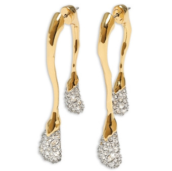 Alexis Bittar Solanales Crystal Front Back Link Earrings