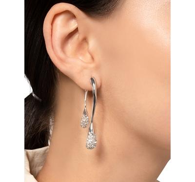 Alexis Bittar Solanales Crystal Front to Back Drop Earrings in Rhodium Plated