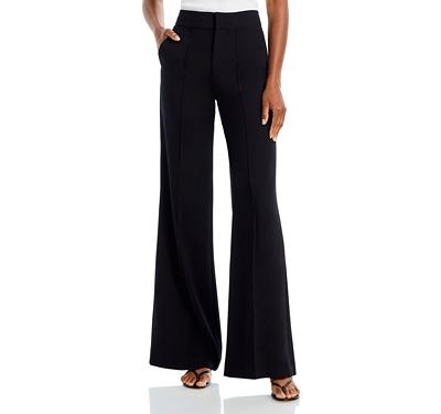 Alice and Olivia Dylan High Waist Wide Leg Pants in Black Crepe