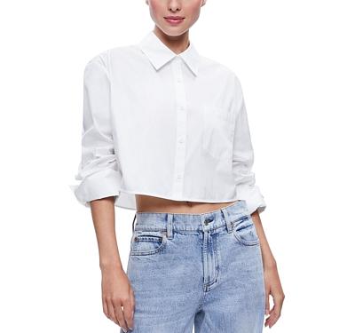 Alice and Olivia Finely Cropped Oversized Button Down Shirt
