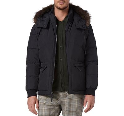 Andrew Marc Gramercy Hooded Faux Fur Coat