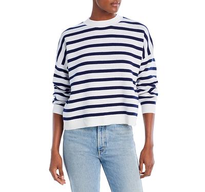 Aqua Cotton Stripe Drop Shoulder Sweater - 100% Exclusive