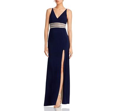 Aqua Embellished-Waist Gown - 100% Exclusive