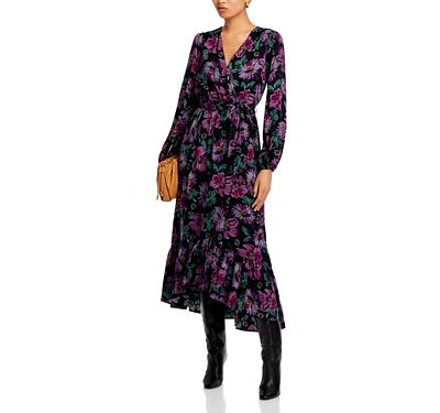 Aqua Long Sleeved Floral Wrap Maxi Dress - 100% Exclusive