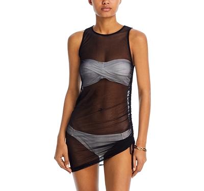 Aqua Swim Mesh Drawstring Mini Dress Swim Cover-Up - 100% Exclusive