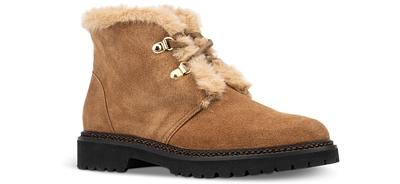 Aquatalia Women's Madelina Suede Faux Shearling Lace Up Boots