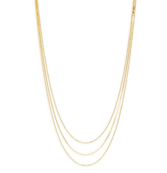 Argento Vivo Ball & Herringbone Chain Layered Necklace in 14K Gold Plated Sterling Silver, 16-18