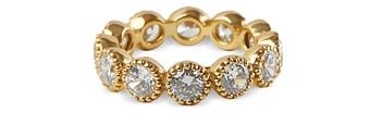 Argento Vivo Cubic Zirconia Eternity Ring in 18K Gold Plated Sterling Silver