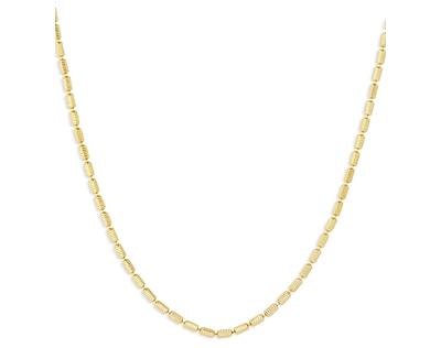 Argento Vivo Diamond Cut Bar Necklace in 18K Gold Plated Sterling Silver, 16-18