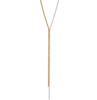 Freida Rothman Chain Link Lariat Necklace in Sterling Silver & 14K Gold Plated Sterling Silver, 16-18