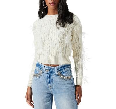 Astr the Label Almeida Feather Cable Sweater