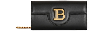 Balmain B Buzz Leather Wallet on a Chain Small Crossbody