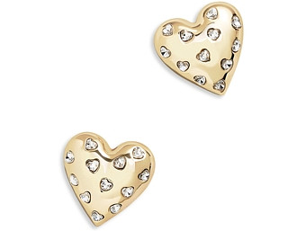 Baublebar Melina Pave Heart Stud Earrings in Gold Tone