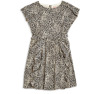 Bcbg Girls' Leopard Print Ruffled Crepe Dress -Big Kid