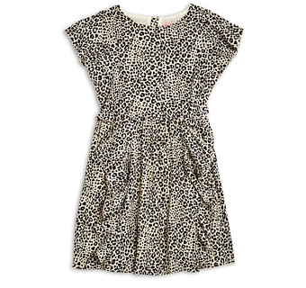 Bcbg Girls' Leopard Print Ruffled Crepe Dress - Little Kid