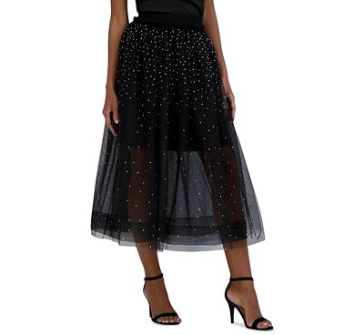 Bcbgmaxazria Embellished Tulle Midi Skirt