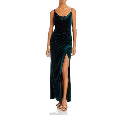 Bcbgmaxazria Sequin Trim Velvet Maxi Dress