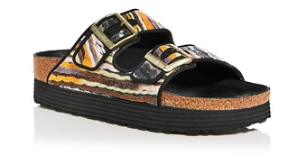 Birkenstock Women's Arizona Slip On Buckled Footbed Slide Sandals