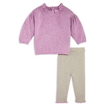 Bloomie's Baby Girls' Lilac Sweater Top & Leggings Set - Baby