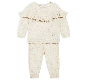 Bloomie's Baby Girls' Ruffle Trim Confetti Sweater Set - Baby