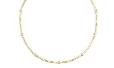 Adinas Jewels Cubic Zirconia Chain Choker Necklace, 12-15