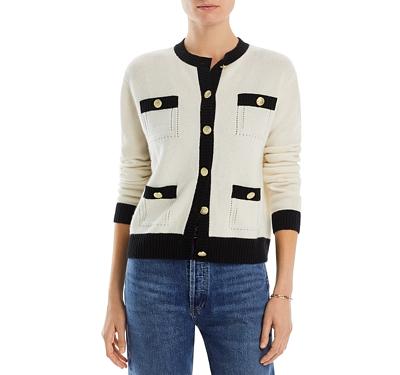 C by Bloomingdale's Cashmere Contrast Trim Cashmere Cardigan - 100% Exclusive
