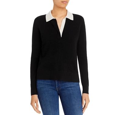 C by Bloomingdale's Cashmere Contrast Trim Polo Cashmere Sweater - 100% Exclusive