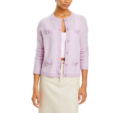 C by Bloomingdale's Cashmere Tweed Stitch Crewneck Cardigan - 100% Exclusive