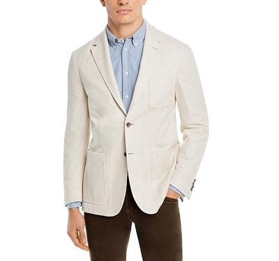 Canali Cotton & Linen Textured Jersey Regular Fit Sport Coat