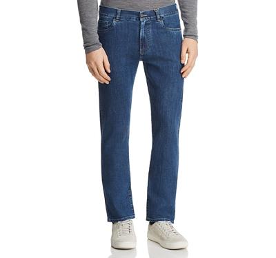 Canali Stretch New Straight Fit Jeans in Blue Denim