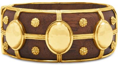 Capucine De Wulf Gaia Teak Hammered Style Bangle Bracelet