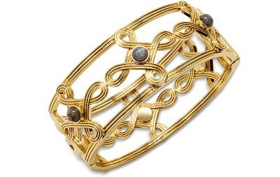 Capucine De Wulf Monique Compass Hinged Bangle Bracelet in 18K Gold Plated
