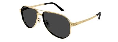 Cartier Santos Classic 24K Gold Plated Metal Polarized Navigator Sunglasses, 60mm