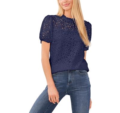 CeCe Lace Ruffled Puff Sleeve Top