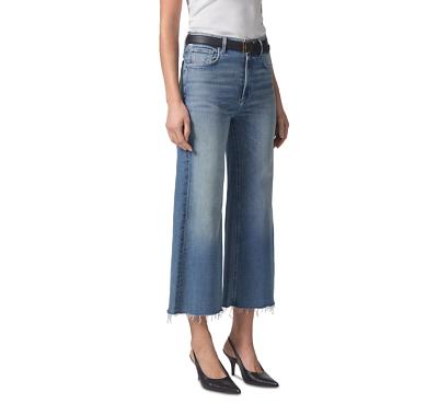 Citizens of Humanity Cropped Wide Leg Jeans in Blue